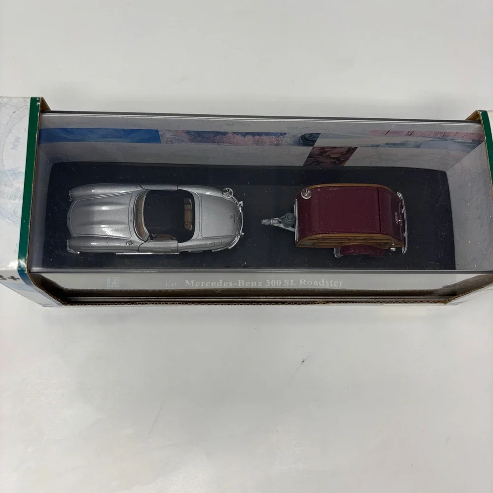 Mercedes-Benz 300 SL Roadster w Trailer Gray 1:43 Cararama Diecast